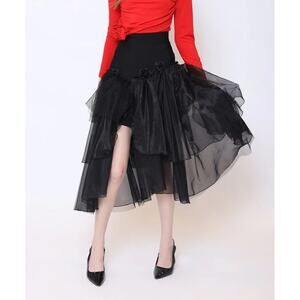 GRACIA WOMENS SIZE MEDIUM TULLE LAYERED BANDAGE SKIRT BLACK WITCHY FAIRY SWIFTIE